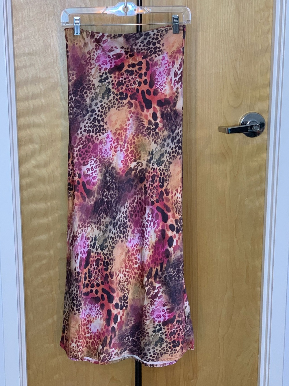 Anthropologie Animal Print Maxi Skirt in Warm Pinks and Neutrals - Size Small